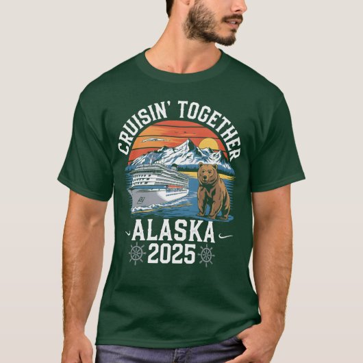 Cruisinogether Alaska 2025家族の友人アラスカ Tシャツ (正面)