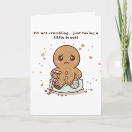 Crumbling, Cute Puchi Gingerbread Get Well Card カード