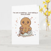 Crumbling, Cute Puchi Gingerbread Get Well Card カード (黄色い花)