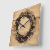 crumpled paper スクエア壁時計 (傾斜)