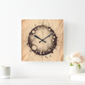 crumpled paper with round spot and stains スクエア壁時計 (ホーム)