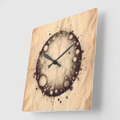 crumpled paper with round spot and stains スクエア壁時計 (傾斜)