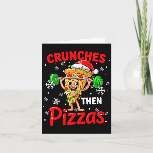 Crunches Then Zzas Xmas Santa Zza Weightlifting Gy カード (正面)