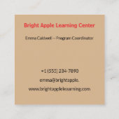 Crunchy  red  apple -add logo  スクエア名刺 (裏面)