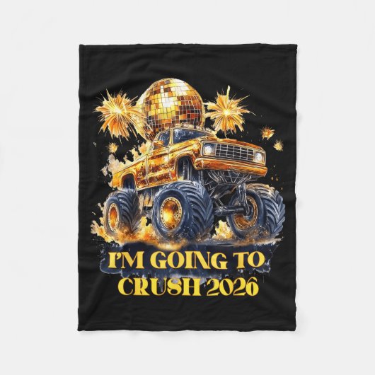 Crush 2026 Monster Truck New Year Party Countdown  フリースブランケット (正面)