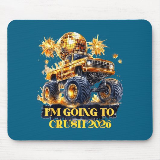 Crush 2026 Monster Truck New Year Party Countdown  マウスパッド (正面)