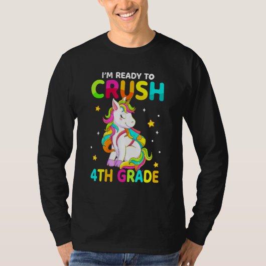 Crush 4th Grade Dabbing Unicorn Back To School Gir Tシャツ (正面)