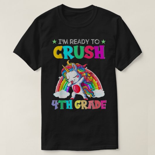 Crush 4th Grade Unicorn Dabbing Back To School Gir Tシャツ (デザイン正面)