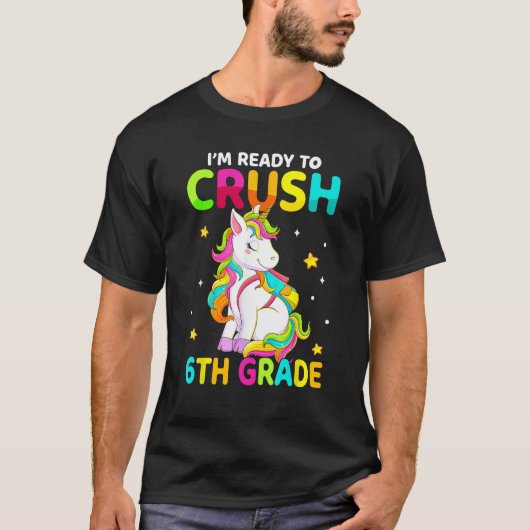 Crush 6th Grade Dabbing Unicorn Back To School Gir Tシャツ (正面)