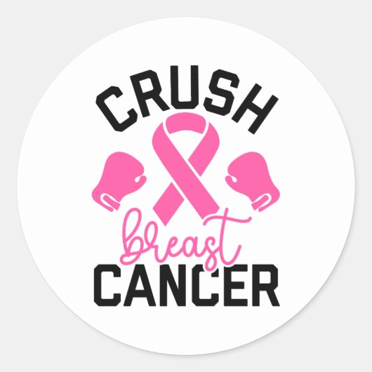 Crush Breast Cancer Awareness ラウンドシール (正面)