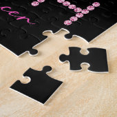 Crush Breast Cancer Awareness Bling Pink Ribbon ジグソーパズル (側面)