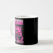 Crush Breast Cancer Awareness T Rex Monster Truck コーヒーマグカップ (正面左)