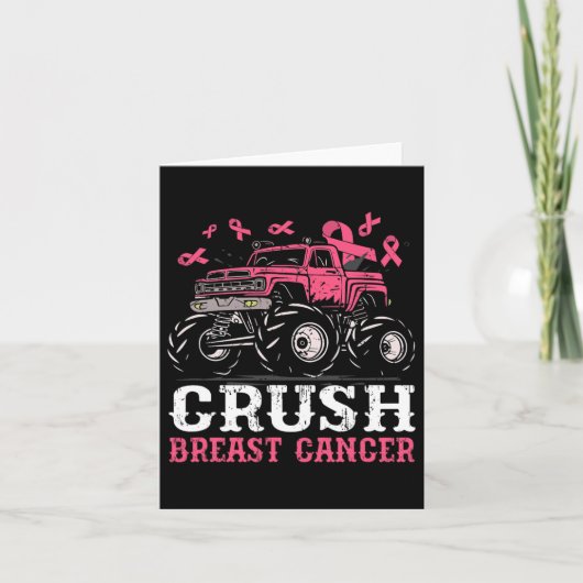 Crush Breast Cancer Awareness Truck Pink Kids Todd カード (正面)