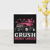 Crush Breast Cancer Awareness Truck Pink Kids Todd カード (黄色い花)