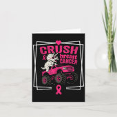 Crush Breast Cancer Dinosaur Driving A Pink Monste カード (正面)