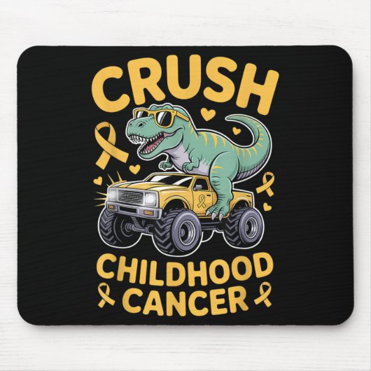 Crush Childhood Cancer Awareness Gold Ribbon Kids マウスパッド (正面)