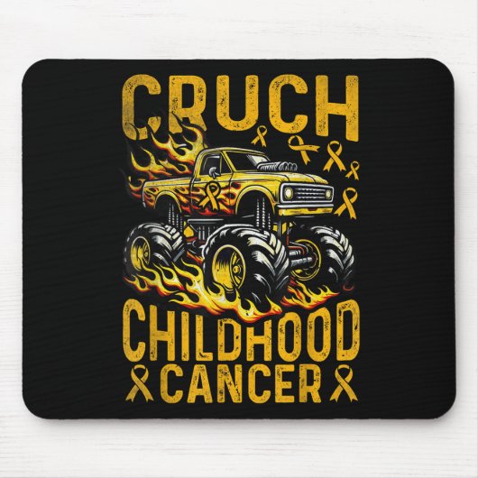 Crush Childhood Cancer Awareness Monster Truck &am マウスパッド (正面)