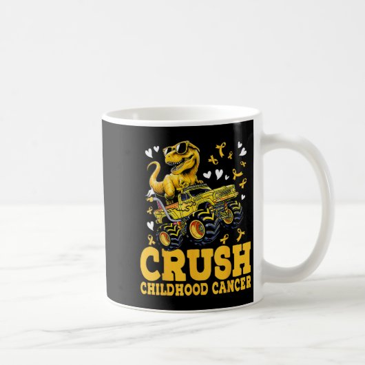 Crush Childhood Cancer Awareness Monster Truck Din コーヒーマグカップ (右)