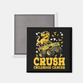 Crush Childhood Cancer Awareness Monster Truck Din マグネット (正面/裏面)