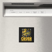 Crush Childhood Cancer Awareness Monster Truck Din マグネット (インサイチュ (食洗機))