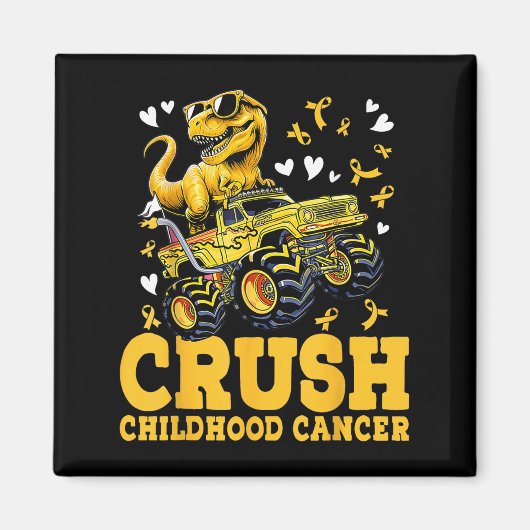 Crush Childhood Cancer Awareness Monster Truck Din マグネット (正面)