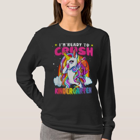 Crush Kindergarten Dabbing Unicorn Back To School  Tシャツ (正面)