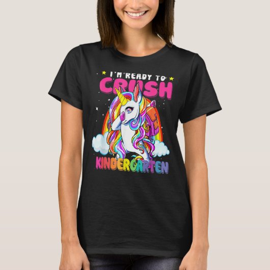 Crush Kindergarten Dabbing Unicorn Back To School  Tシャツ (正面)