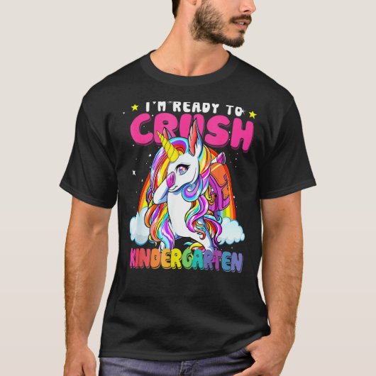 Crush Kindergarten Dabbing Unicorn Back To School  Tシャツ (正面)
