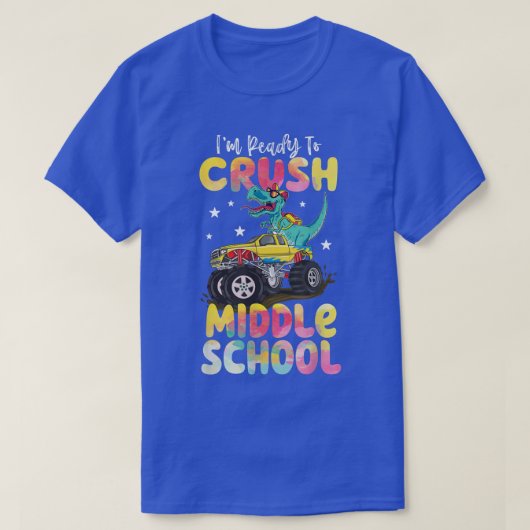 Crush Middle School Dinosaur Monster Truck Back To Tシャツ (デザイン正面)