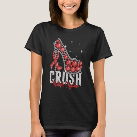 Crush Multiple Myeloma Twinkle Ribbon Support Tシャツ (正面)