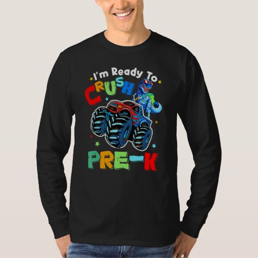 Crush Pre K Dinosaur Monster Truck Back To School  Tシャツ (正面)