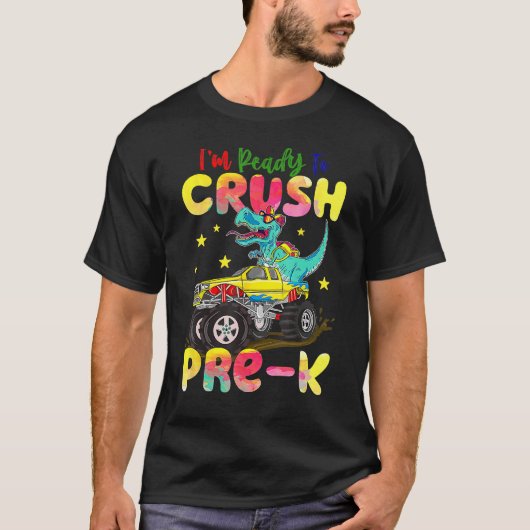 Crush Pre K Dinosaur Monster Truck Back To School  Tシャツ (正面)