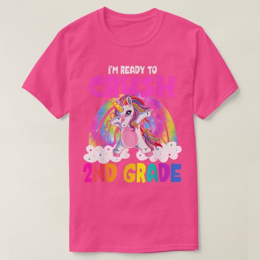 Crush Second 2nd Grade Dabbing Unicorn Back to Sch Tシャツ (デザイン正面)