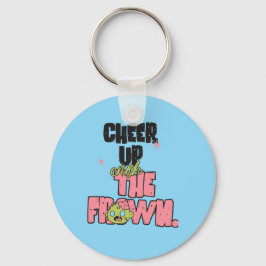 CRUSH THE FROWN CHEER UP ROUND METAL KEYCHAIN  キーホルダー