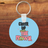 CRUSH THE FROWN CHEER UP ROUND METAL KEYCHAIN  キーホルダー (正面)