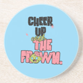 CRUSH THE FROWN CHEER UP  ROUND SANDSTONE COASTER  コースター