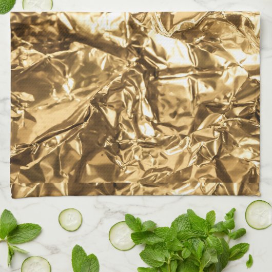 Crushed Golden Folds キッチンタオル (折り畳み)