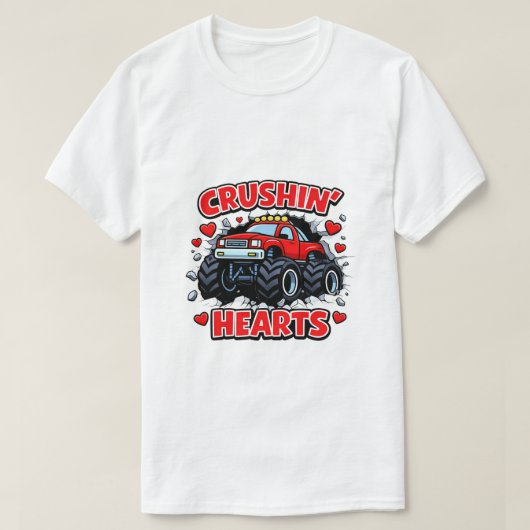 Crushin’ Hearts Cute Truck Design Tシャツ (デザイン正面)