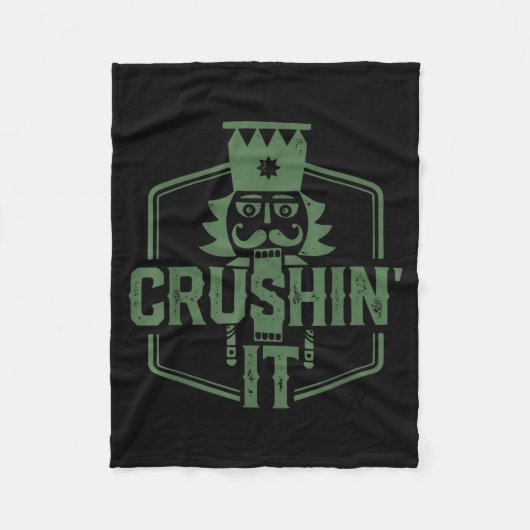 Crushin' It Nutcracker Christmas Xmas  フリースブランケット (正面)