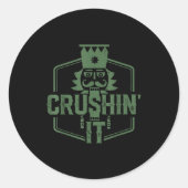 Crushin' It Nutcracker Christmas Xmas ラウンドシール (正面)