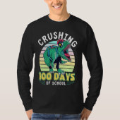 Crushing 100 Days of School Dinosaur Rex Dino Boys Tシャツ (正面)