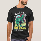 Crushing 100 Days of School Dinosaur Rex Dino Boys Tシャツ (正面)
