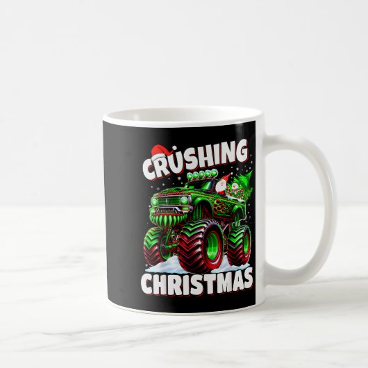 Crushing Christmas Truck For Boys Kids Holiday  コーヒーマグカップ (右)