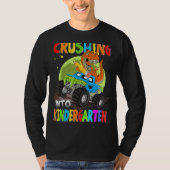 Crushing Into Kindergarten Monster Truck Dinosaur  Tシャツ (正面)