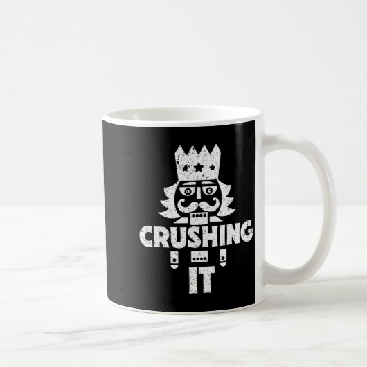 Crushing It Nutcracker Funny Retro Christmas Festi コーヒーマグカップ (右)