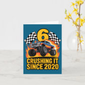 Crushing It Since 2020 Monster Truck 6 Year Old Bi カード (黄色い花)