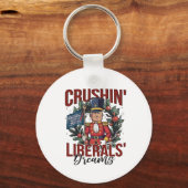 Crushing Liberals Dreams Trump Nutcracker Xmas キーホルダー (正面)
