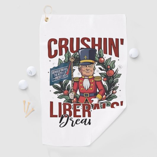 Crushing Liberals Dreams Trump Nutcracker Xmas ゴルフタオル (インサイチュ)
