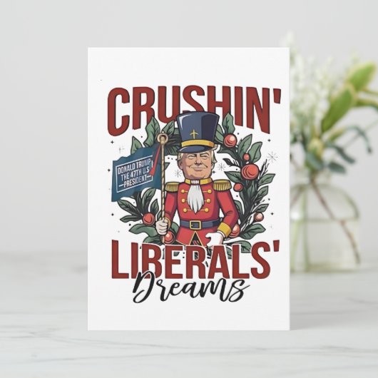 Crushing Liberals Dreams Trump Nutcracker Xmas サンキューカード (スタンド正面)