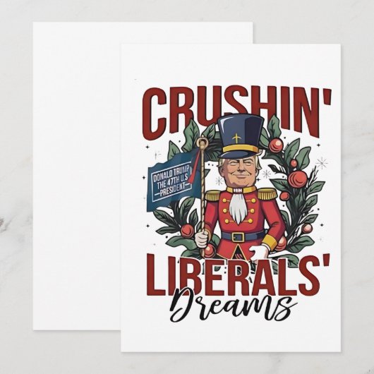 Crushing Liberals Dreams Trump Nutcracker Xmas サンキューカード (正面/裏面)